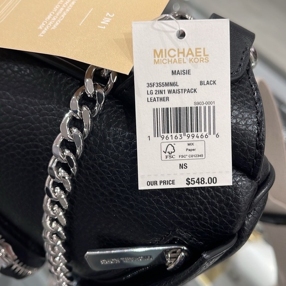 MICHAEL KORS
Maisie Large Pebbled Leather 2-in-1 Sling Pack
Black 
NWT - Picture 16 of 16